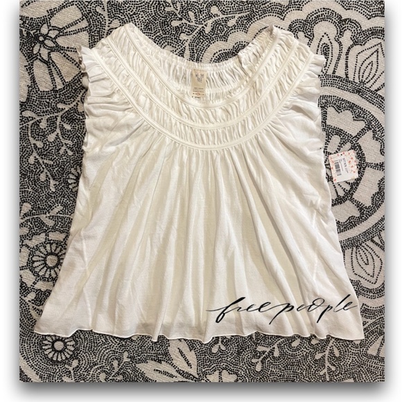 Free People Tops - We The Free Coconut Gathered Tee Top